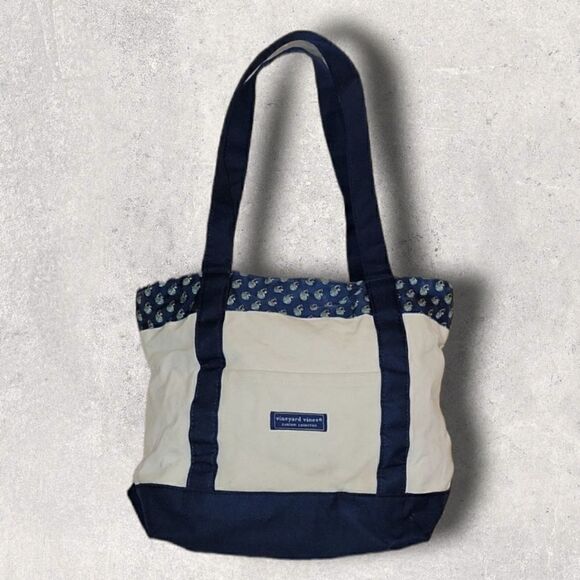 𝅺VINEYARD VINES CUSTOM COLLECTION CANVAS TOTE BAG - Picture 1 of 16